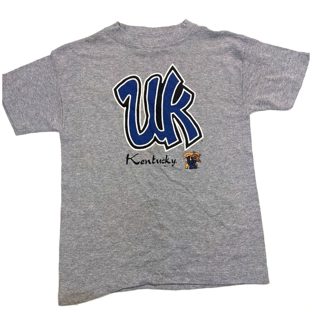 Vintage 90s Signal Sport T-Shirt Kids‎ XL Gray Kentucky Wildcats UK Graphic Tee